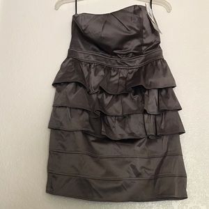 Silver ruffled halter dress